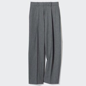 Uniqlo Functional Pleated Wide Leg Relaxed High Waisted Trouser Dress Pants sz L
